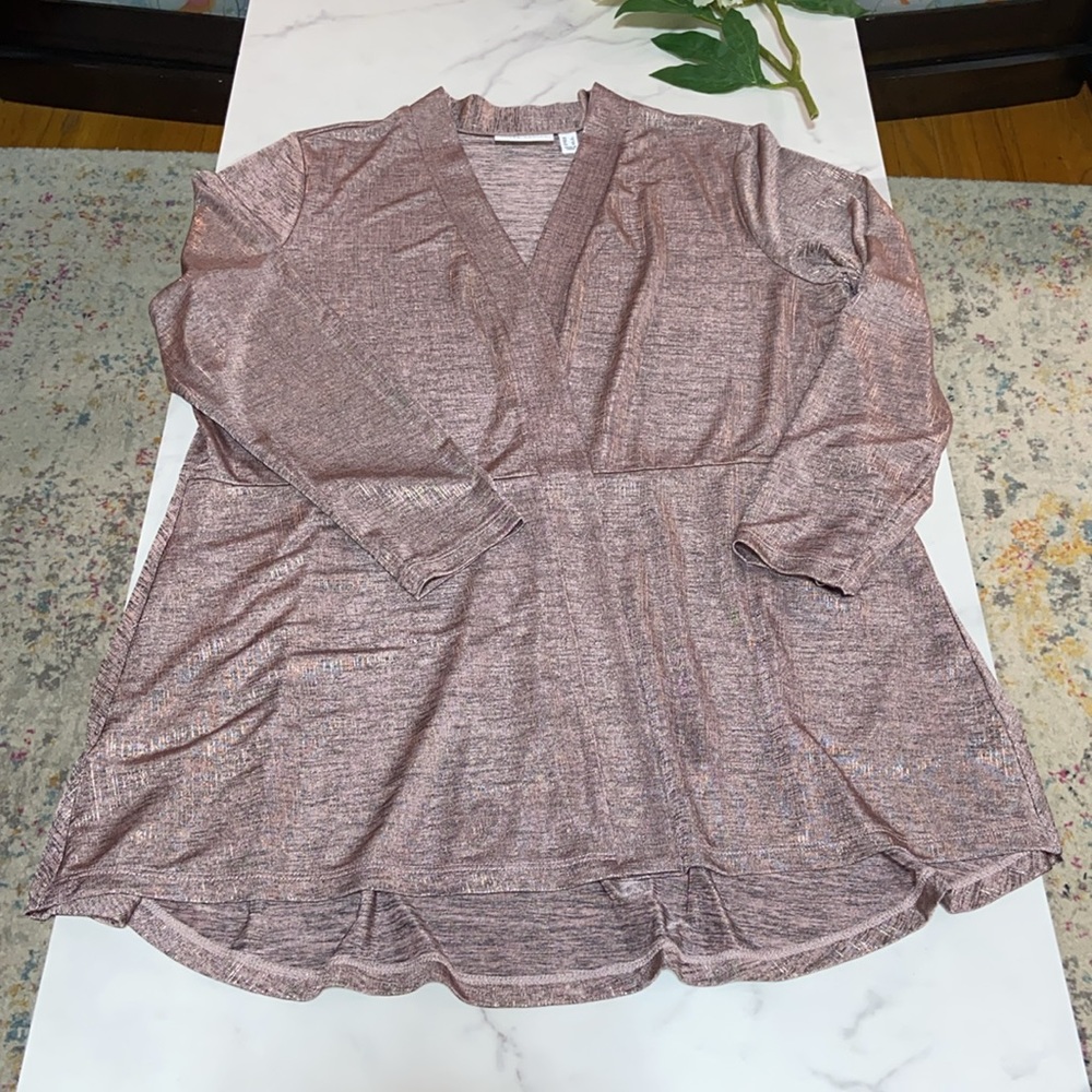 Susan Graver Rose Pink Open cardigan size Large